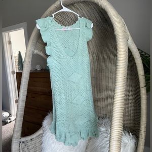 Free people Mykonos Fauxchet Sweater Mini dress green medium
